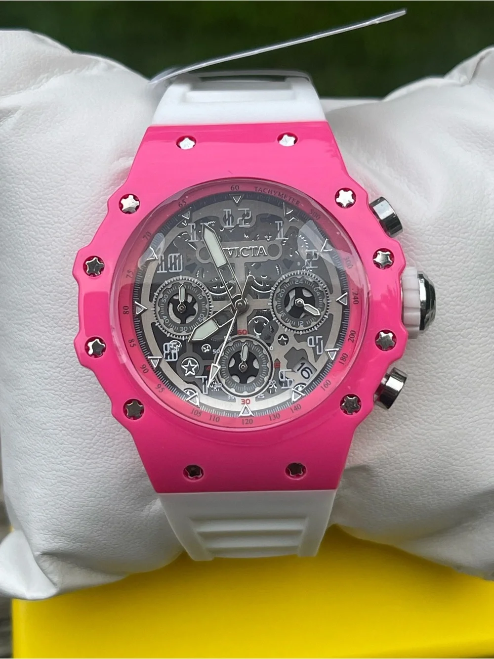 Invicta Racing Apexium Unisex Watch - 41mm, Pink & White (69624) new